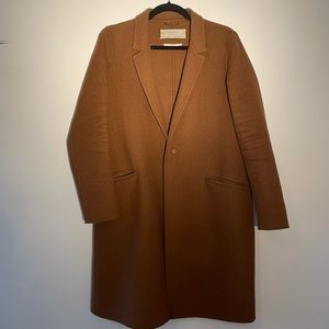 Knee length Zara coat in brown
